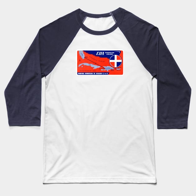 1960 Dominicana Airlines Baseball T-Shirt by historicimage